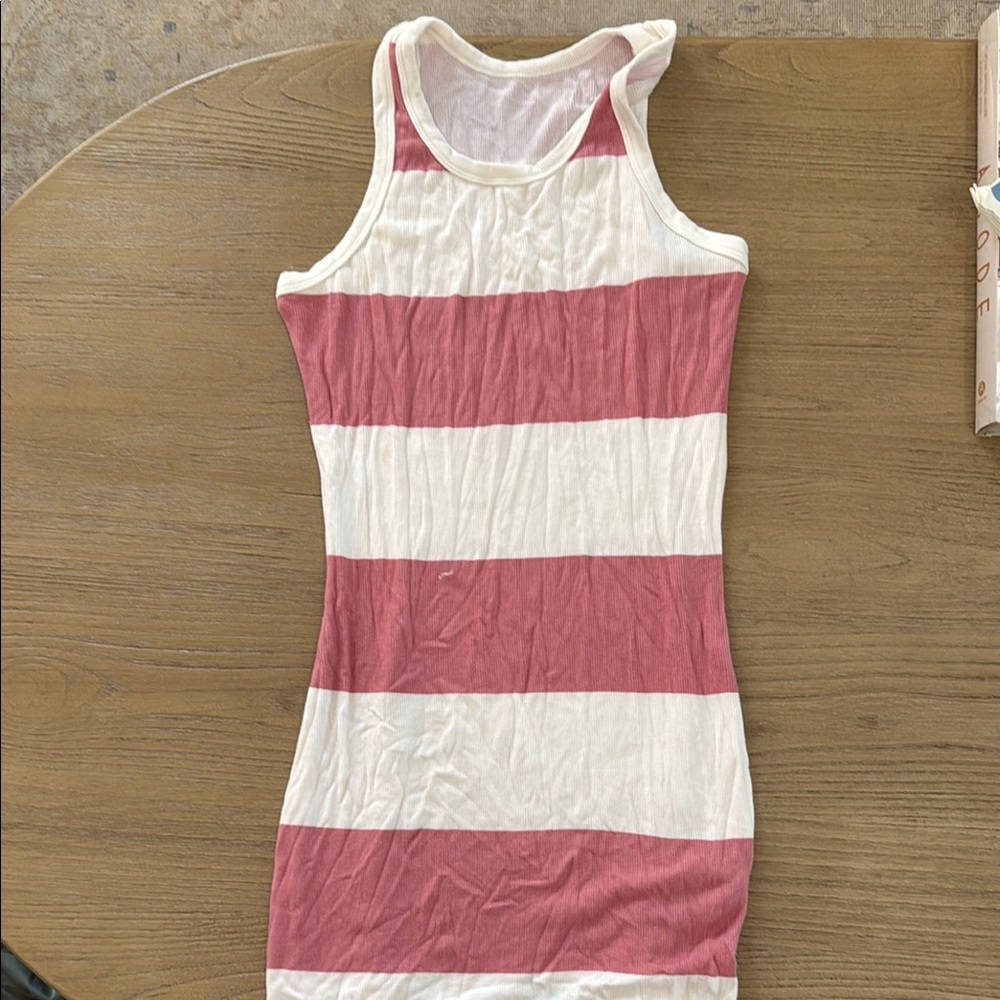 Striped Pink and White Tank Dress